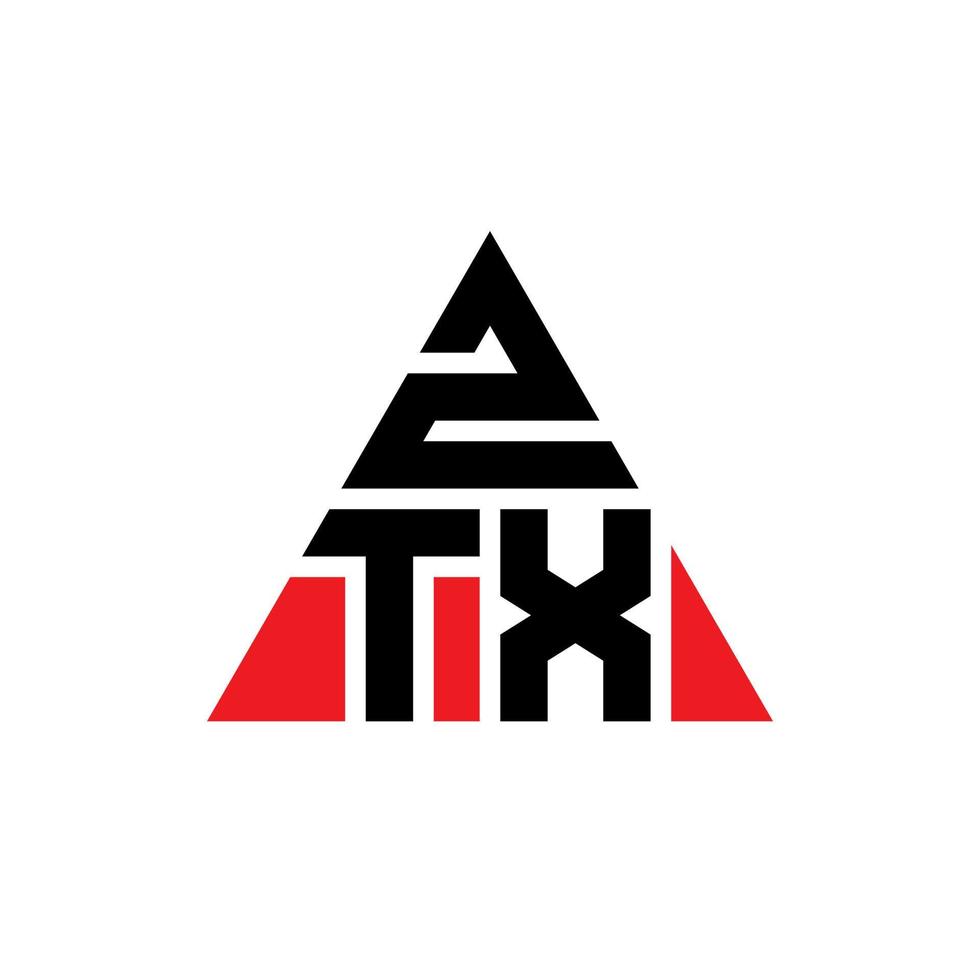 design de logotipo de letra de triângulo ztx com forma de triângulo. monograma de design de logotipo de triângulo ztx. modelo de logotipo de vetor de triângulo ztx com cor vermelha. logotipo triangular ztx logotipo simples, elegante e luxuoso.