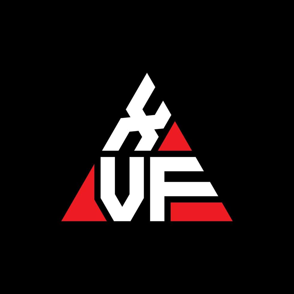 design de logotipo de letra de triângulo xvf com forma de triângulo. monograma de design de logotipo de triângulo xvf. modelo de logotipo de vetor de triângulo xvf com cor vermelha. xvf logotipo triangular logotipo simples, elegante e luxuoso.