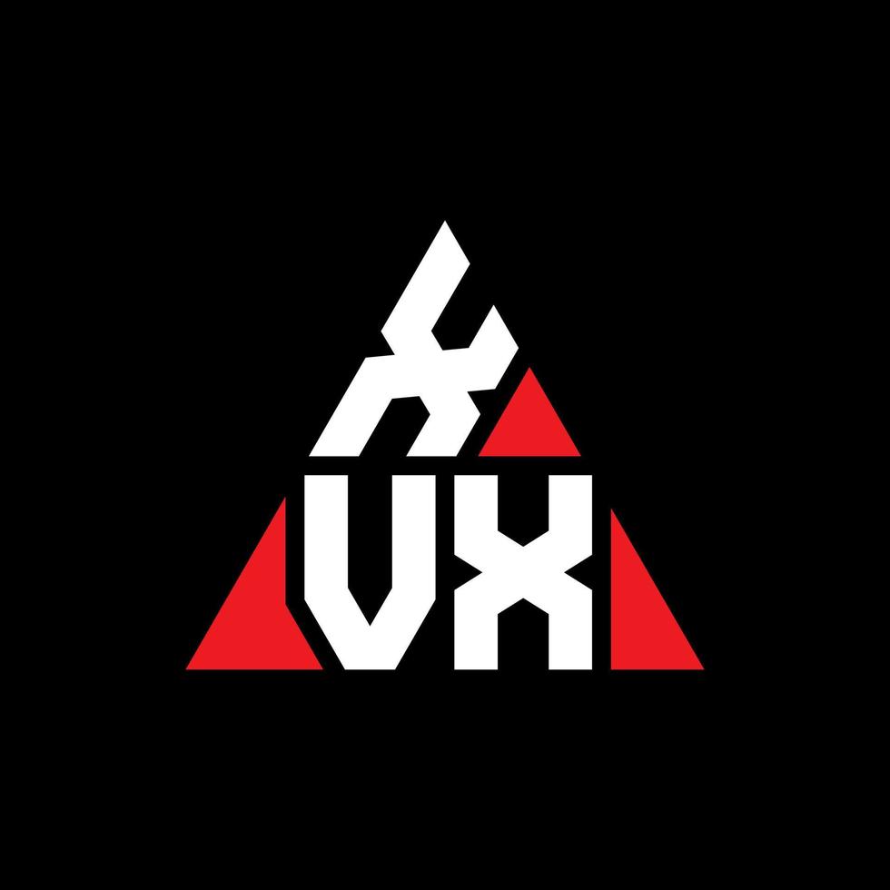 xvx design de logotipo de letra triângulo com forma de triângulo. monograma de design de logotipo de triângulo xvx. modelo de logotipo de vetor de triângulo xvx com cor vermelha. xvx logotipo triangular logotipo simples, elegante e luxuoso.