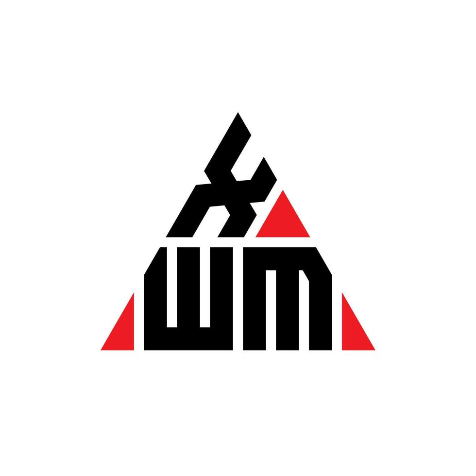 design de logotipo de letra de triângulo xwm com forma de triângulo. monograma de design de logotipo de triângulo xwm. modelo de logotipo de vetor de triângulo xwm com cor vermelha. logotipo triangular xwm logotipo simples, elegante e luxuoso.