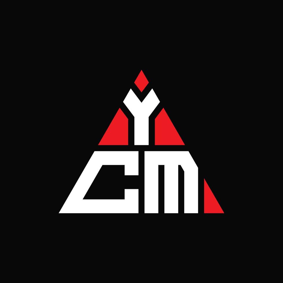 design de logotipo de letra de triângulo ycm com forma de triângulo. monograma de design de logotipo de triângulo ycm. modelo de logotipo de vetor de triângulo ycm com cor vermelha. logotipo triangular ycm logotipo simples, elegante e luxuoso.