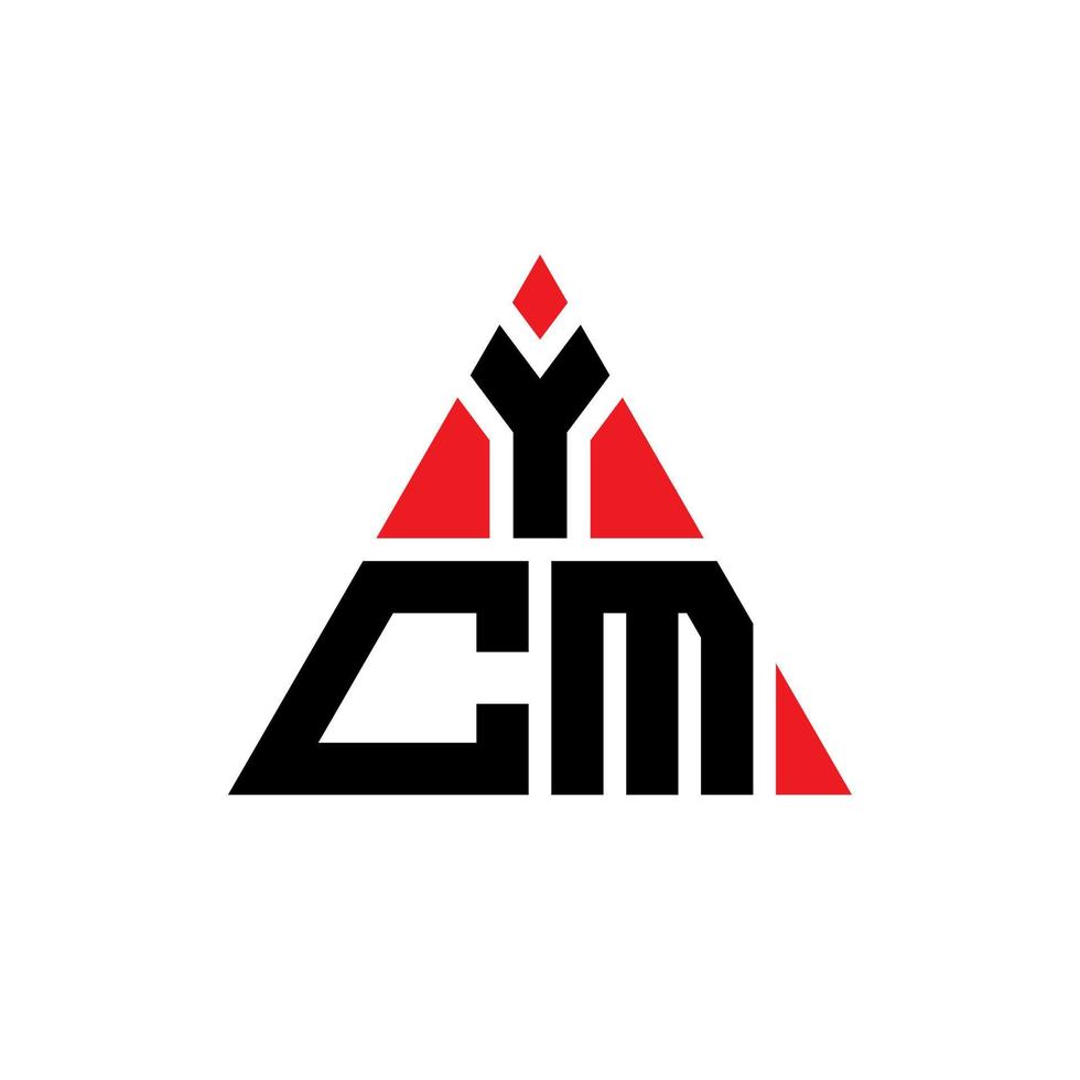 design de logotipo de letra de triângulo ycm com forma de triângulo. monograma de design de logotipo de triângulo ycm. modelo de logotipo de vetor de triângulo ycm com cor vermelha. logotipo triangular ycm logotipo simples, elegante e luxuoso.