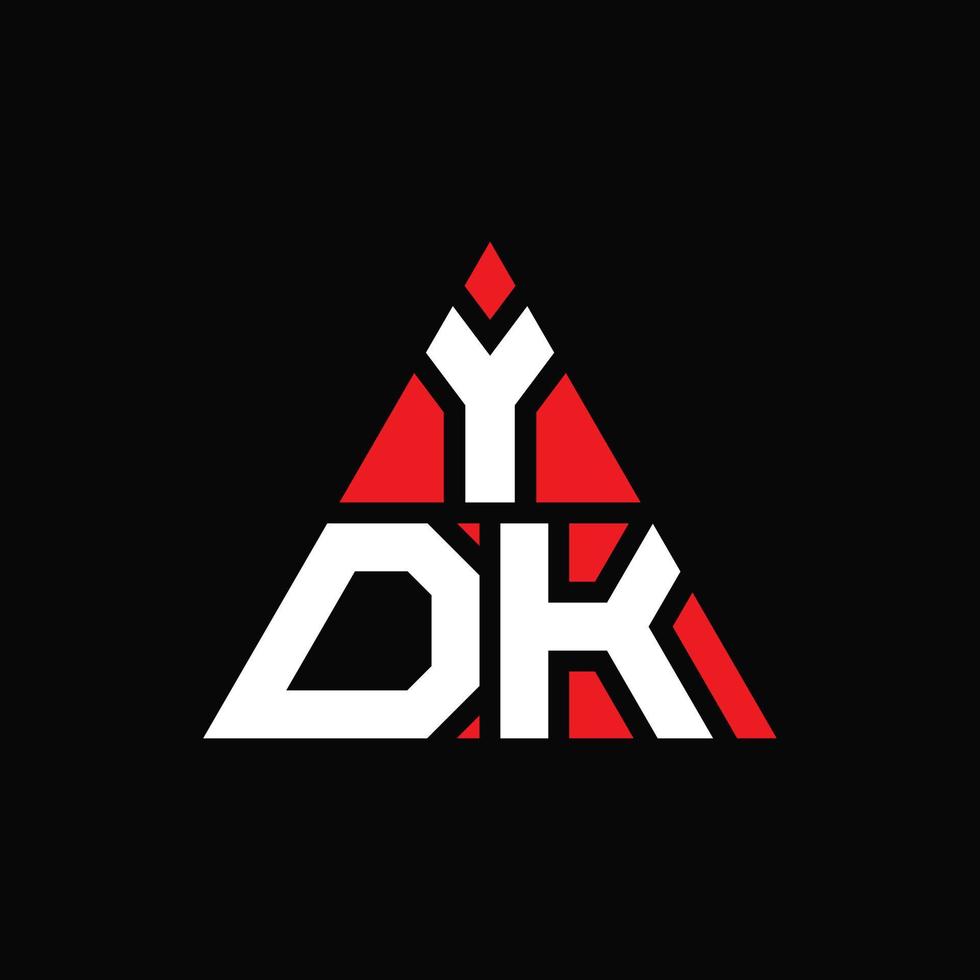 ydk design de logotipo de letra de triângulo com forma de triângulo. monograma de design de logotipo de triângulo ydk. modelo de logotipo de vetor de triângulo ydk com cor vermelha. logotipo triangular ydk logotipo simples, elegante e luxuoso.