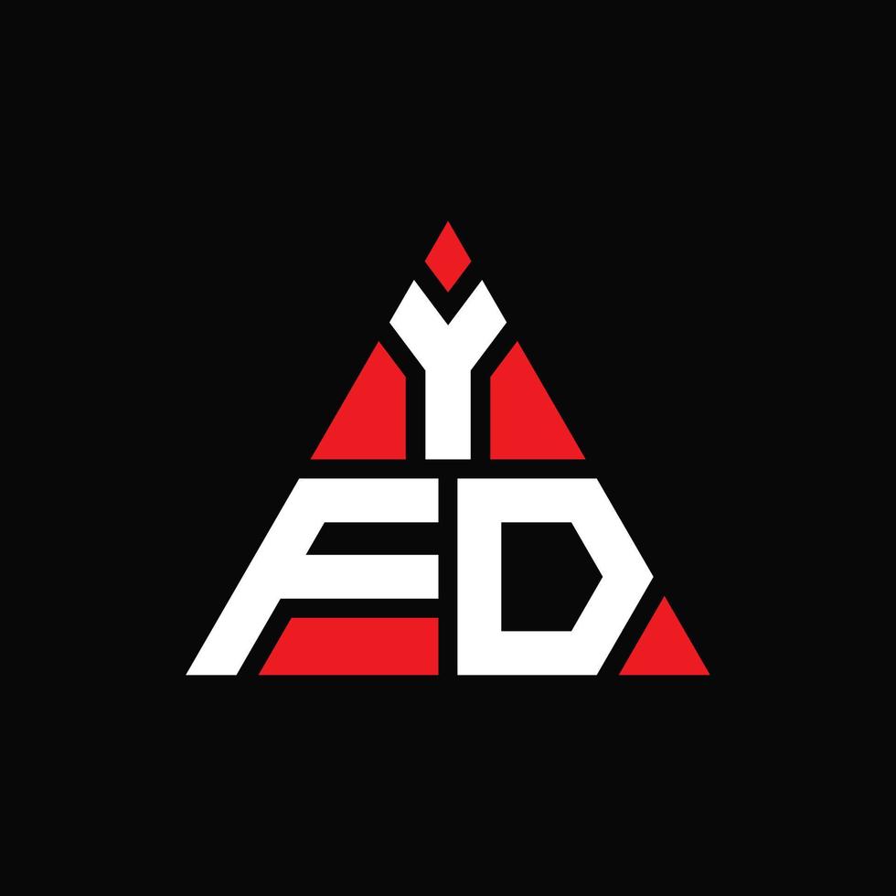 design de logotipo de letra triângulo yfd com forma de triângulo. monograma de design de logotipo triângulo yfd. modelo de logotipo de vetor triângulo yfd com cor vermelha. logotipo triangular yfd logotipo simples, elegante e luxuoso.