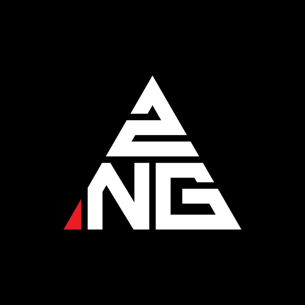design de logotipo de letra de triângulo zng com forma de triângulo. monograma de design de logotipo de triângulo zng. modelo de logotipo de vetor de triângulo zng com cor vermelha. logotipo triangular zng logotipo simples, elegante e luxuoso.