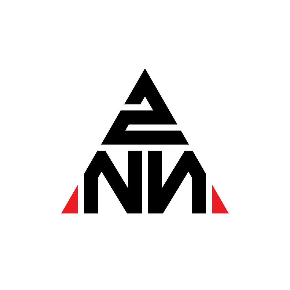 design de logotipo de letra de triângulo znn com forma de triângulo. monograma de design de logotipo de triângulo znn. modelo de logotipo de vetor de triângulo znn com cor vermelha. logotipo triangular znn logotipo simples, elegante e luxuoso.