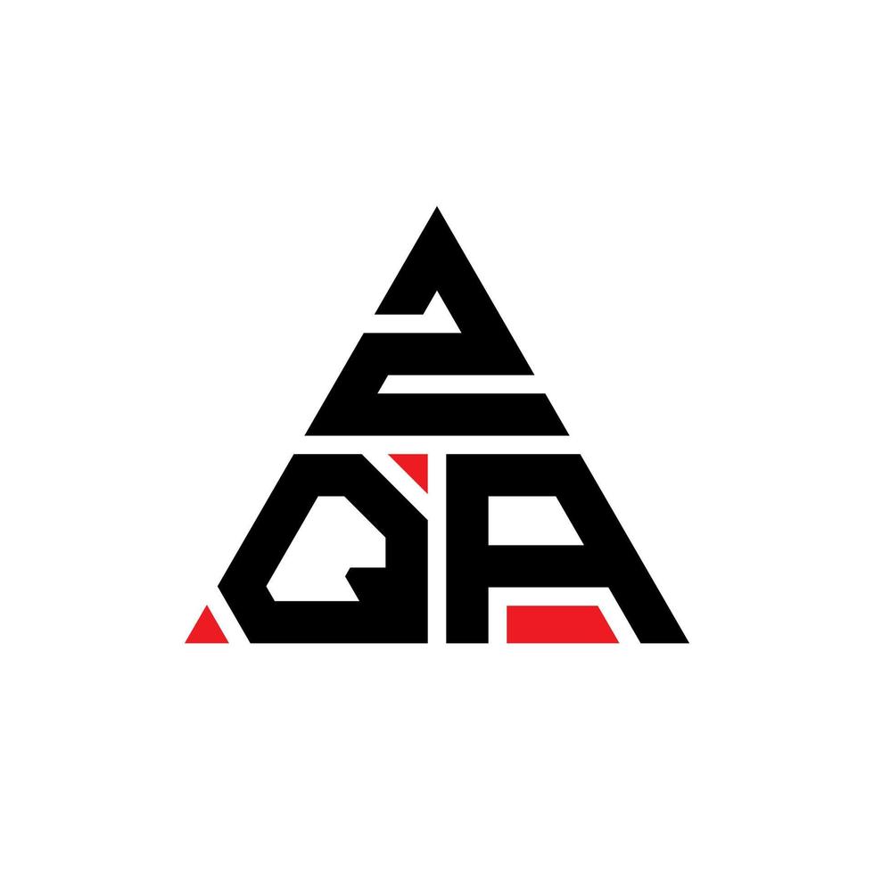 design de logotipo de letra de triângulo zqa com forma de triângulo. monograma de design de logotipo de triângulo zqa. modelo de logotipo de vetor de triângulo zqa com cor vermelha. logotipo triangular zqa logotipo simples, elegante e luxuoso.