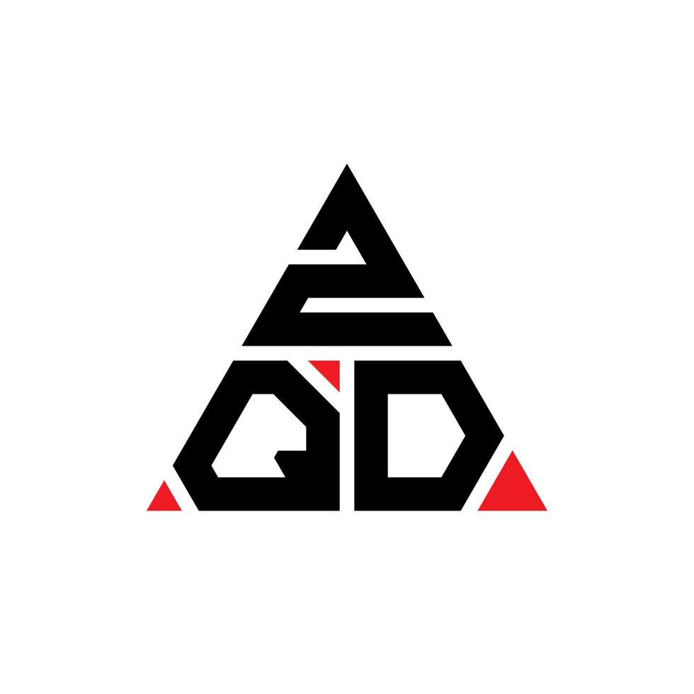 design de logotipo de letra de triângulo zqd com forma de triângulo. monograma de design de logotipo de triângulo zqd. modelo de logotipo de vetor de triângulo zqd com cor vermelha. logotipo triangular zqd logotipo simples, elegante e luxuoso.