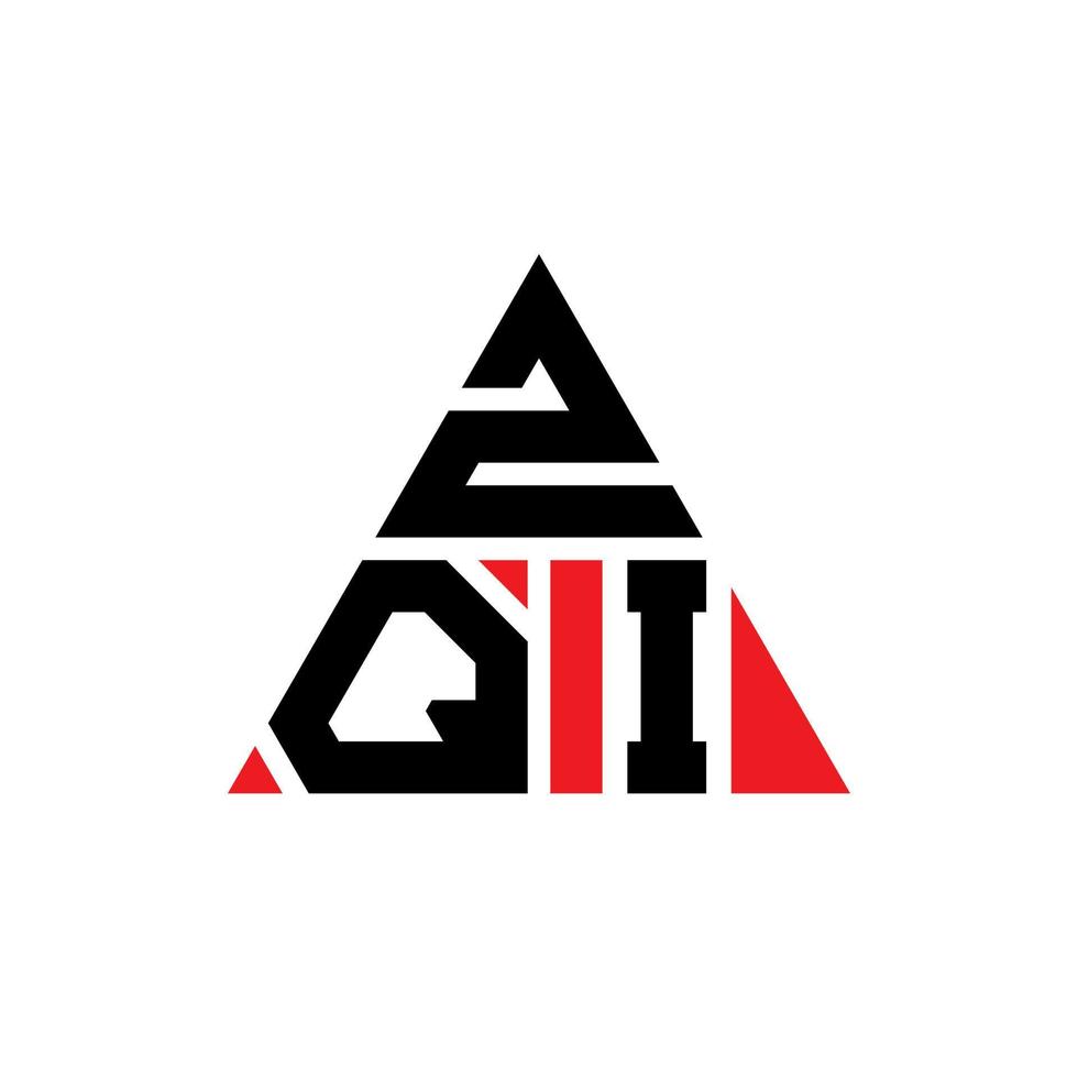 design de logotipo de letra de triângulo zqi com forma de triângulo. monograma de design de logotipo de triângulo zqi. modelo de logotipo de vetor de triângulo zqi com cor vermelha. logotipo triangular zqi logotipo simples, elegante e luxuoso.