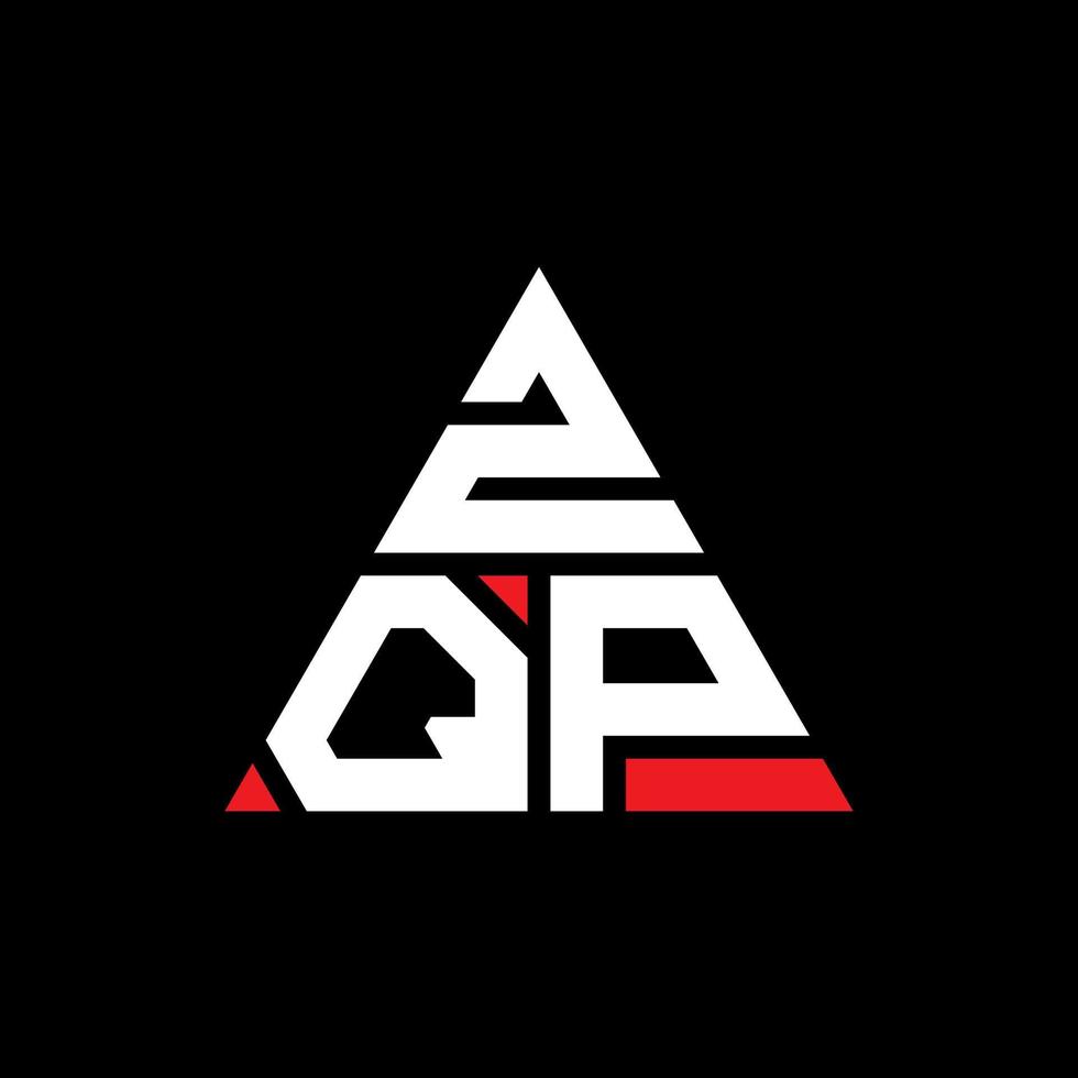 design de logotipo de letra de triângulo zqp com forma de triângulo. monograma de design de logotipo de triângulo zqp. modelo de logotipo de vetor de triângulo zqp com cor vermelha. logotipo triangular zqp logotipo simples, elegante e luxuoso.