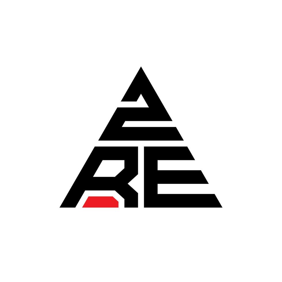 design de logotipo de letra de triângulo zre com forma de triângulo. monograma de design de logotipo de triângulo zre. modelo de logotipo de vetor de triângulo zre com cor vermelha. zre logotipo triangular logotipo simples, elegante e luxuoso.