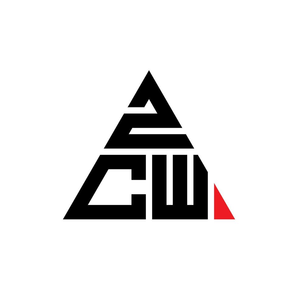 design de logotipo de letra de triângulo zcw com forma de triângulo. monograma de design de logotipo de triângulo zcw. modelo de logotipo de vetor de triângulo zcw com cor vermelha. logotipo triangular zcw logotipo simples, elegante e luxuoso.