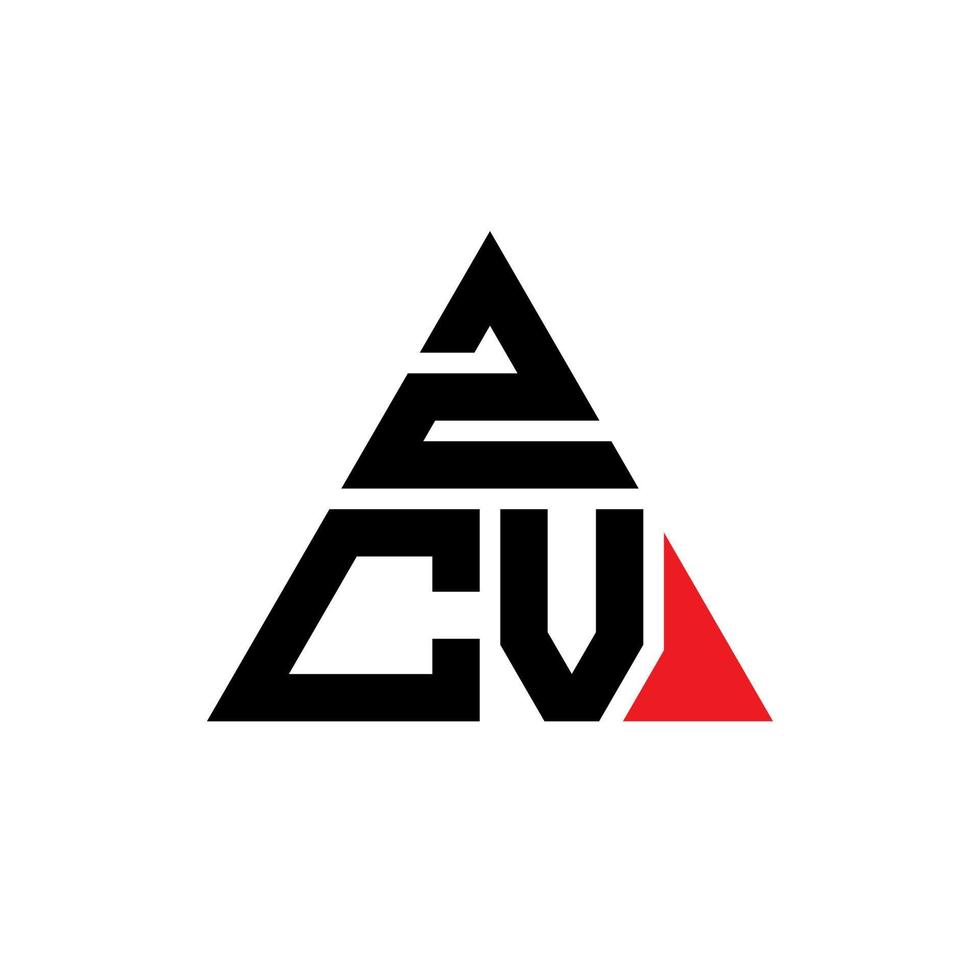 design de logotipo de letra de triângulo zcv com forma de triângulo. monograma de design de logotipo de triângulo zcv. modelo de logotipo de vetor de triângulo zcv com cor vermelha. logotipo triangular zcv logotipo simples, elegante e luxuoso.