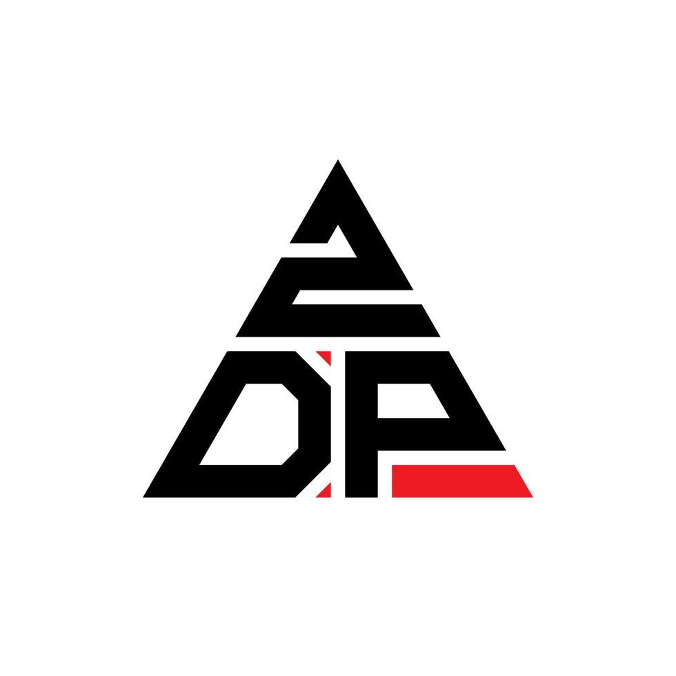 design de logotipo de letra de triângulo zdp com forma de triângulo. monograma de design de logotipo de triângulo zdp. modelo de logotipo de vetor de triângulo zdp com cor vermelha. logotipo triangular zdp logotipo simples, elegante e luxuoso.