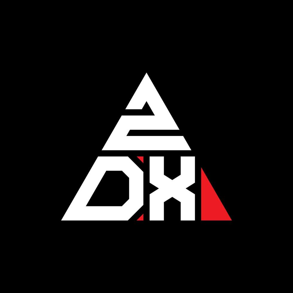 design de logotipo de letra de triângulo zdx com forma de triângulo. monograma de design de logotipo de triângulo zdx. modelo de logotipo de vetor de triângulo zdx com cor vermelha. logotipo triangular zdx logotipo simples, elegante e luxuoso.