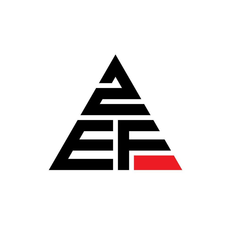 design de logotipo de letra de triângulo zef com forma de triângulo. monograma de design de logotipo de triângulo zef. modelo de logotipo de vetor de triângulo zef com cor vermelha. zef logotipo triangular logotipo simples, elegante e luxuoso.