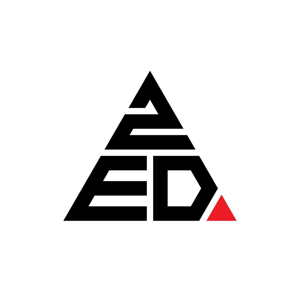 design de logotipo de letra triângulo zed com forma de triângulo. monograma de design de logotipo de triângulo zed. modelo de logotipo de vetor triângulo zed com cor vermelha. zed triangular logo logo simples, elegante e luxuoso.