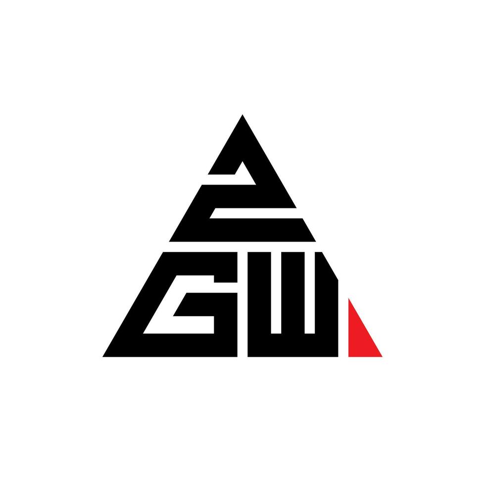 design de logotipo de letra de triângulo zgw com forma de triângulo. monograma de design de logotipo de triângulo zgw. modelo de logotipo de vetor de triângulo zgw com cor vermelha. logotipo triangular zgw logotipo simples, elegante e luxuoso.