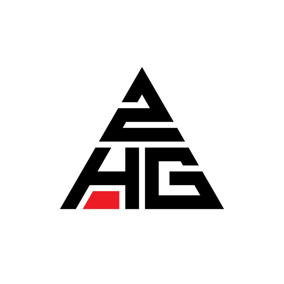 design de logotipo de letra de triângulo zhg com forma de triângulo. monograma de design de logotipo de triângulo zhg. modelo de logotipo de vetor de triângulo zhg com cor vermelha. zhg logotipo triangular logotipo simples, elegante e luxuoso.