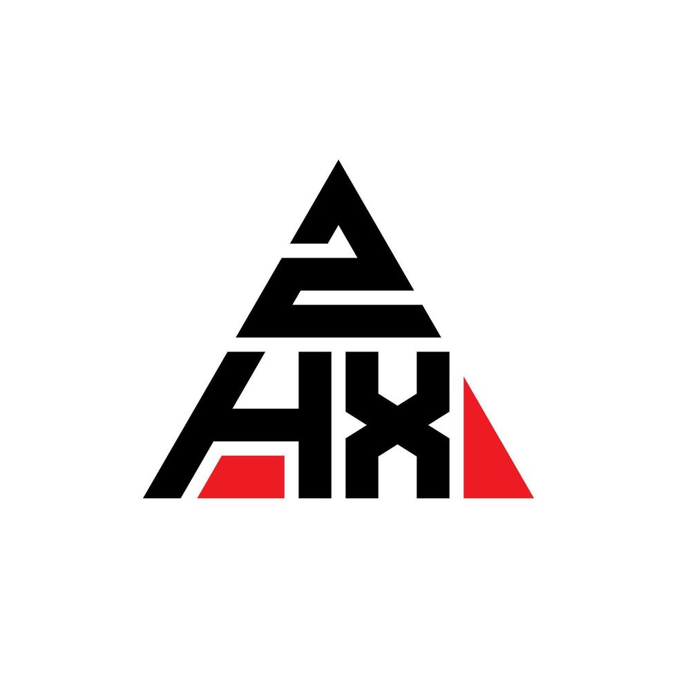 design de logotipo de letra de triângulo zhx com forma de triângulo. monograma de design de logotipo de triângulo zhx. modelo de logotipo de vetor de triângulo zhx com cor vermelha. zhx logotipo triangular logotipo simples, elegante e luxuoso.