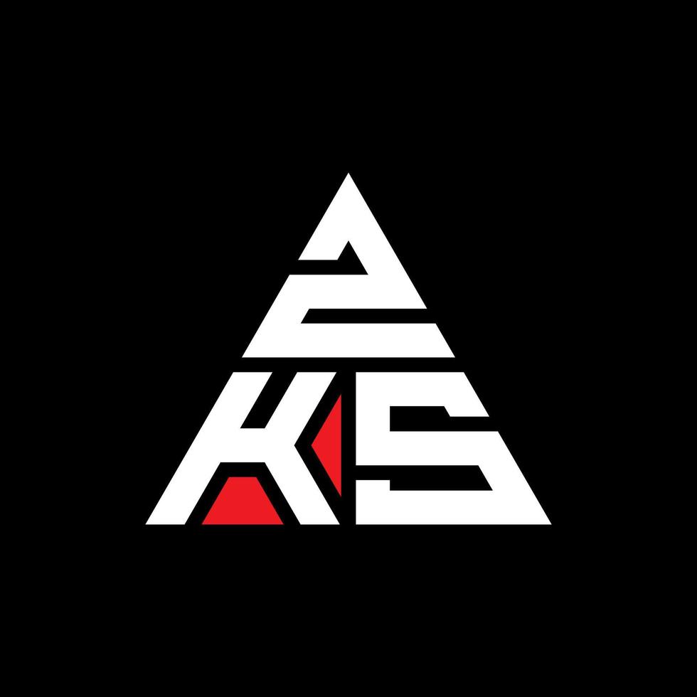 design de logotipo de letra de triângulo zks com forma de triângulo. monograma de design de logotipo de triângulo zks. modelo de logotipo de vetor de triângulo zks com cor vermelha. zks logotipo triangular logotipo simples, elegante e luxuoso.