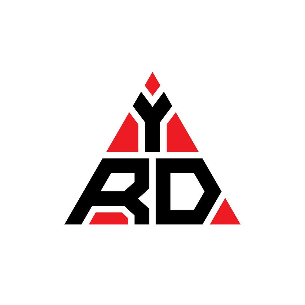 jarda design de logotipo de letra triângulo com forma de triângulo. monograma de design de logotipo de triângulo jarda. modelo de logotipo de vetor de triângulo jarda com cor vermelha. logotipo triangular yrd logotipo simples, elegante e luxuoso.