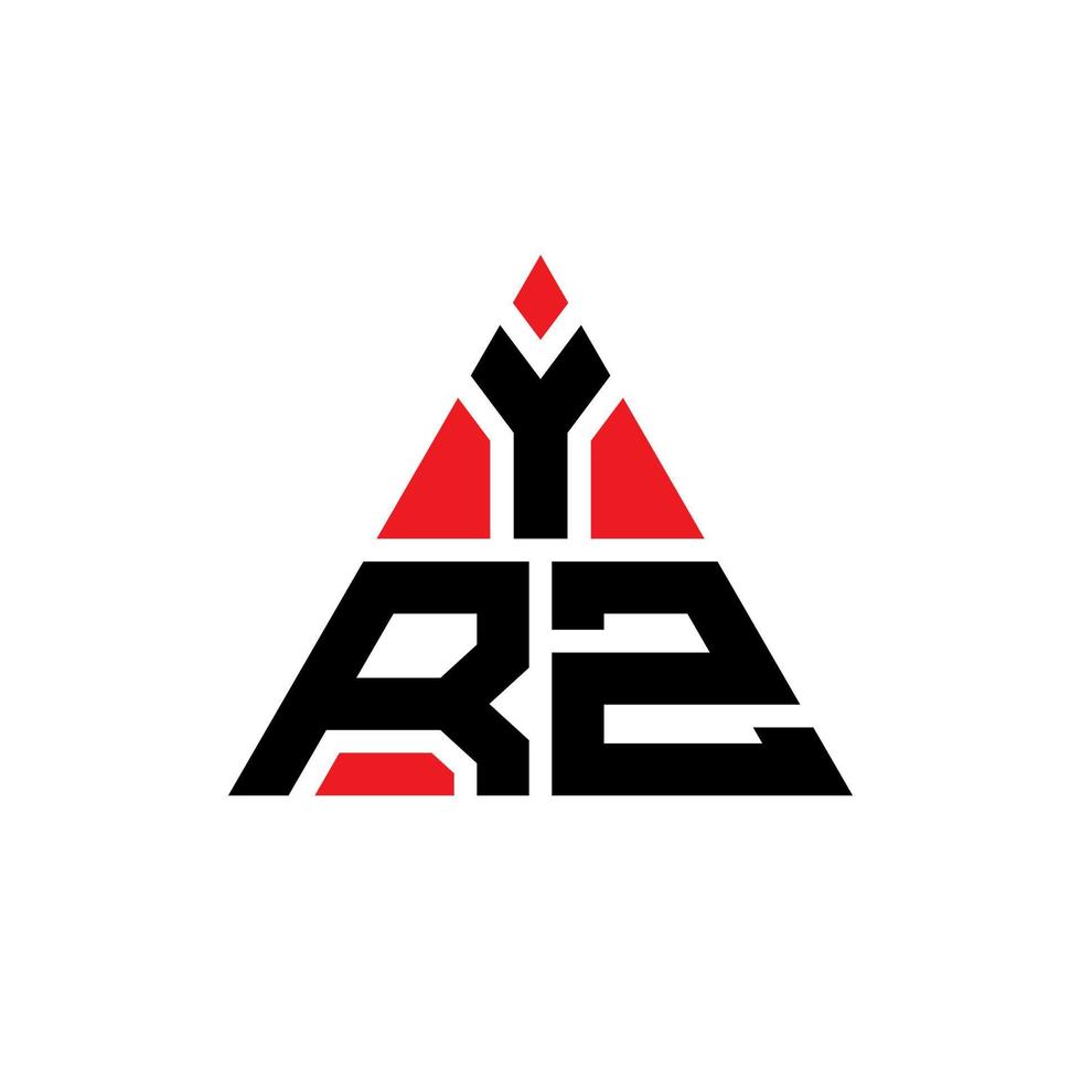 design de logotipo de letra triângulo yrz com forma de triângulo. monograma de design de logotipo de triângulo yrz. modelo de logotipo de vetor de triângulo yrz com cor vermelha. yrz logotipo triangular logotipo simples, elegante e luxuoso.