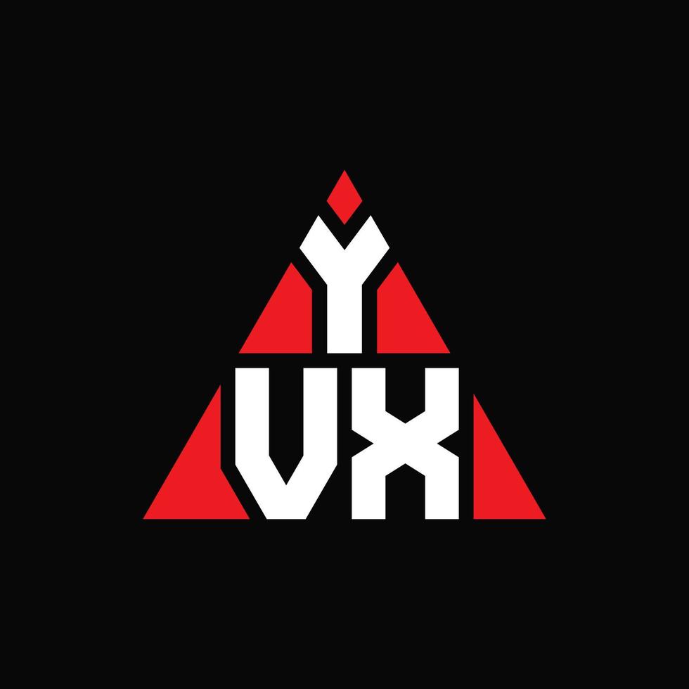 design de logotipo de letra triângulo yvx com forma de triângulo. monograma de design de logotipo de triângulo yvx. modelo de logotipo de vetor de triângulo yvx com cor vermelha. logotipo triangular yvx logotipo simples, elegante e luxuoso.