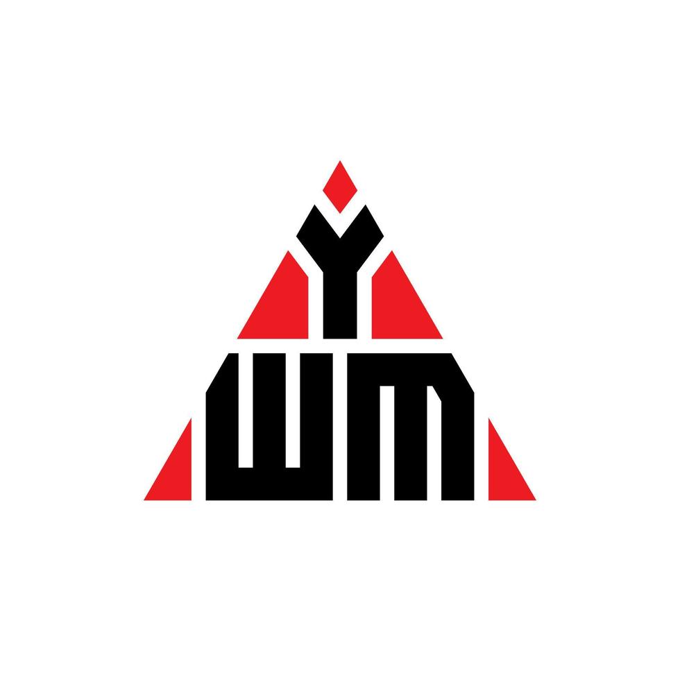 design de logotipo de letra de triângulo ywm com forma de triângulo. monograma de design de logotipo de triângulo ywm. modelo de logotipo de vetor triângulo ywm com cor vermelha. logotipo triangular ywm logotipo simples, elegante e luxuoso.