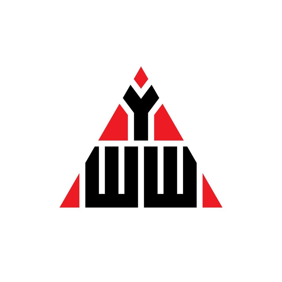 design de logotipo de letra triângulo yww com forma de triângulo. monograma de design de logotipo de triângulo yww. modelo de logotipo de vetor de triângulo yww com cor vermelha. logotipo triangular yww logotipo simples, elegante e luxuoso.