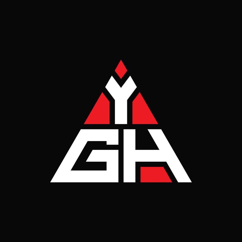 ygh design de logotipo de letra de triângulo com forma de triângulo. monograma de design de logotipo de triângulo ygh. modelo de logotipo de vetor triângulo ygh com cor vermelha. ygh logotipo triangular logotipo simples, elegante e luxuoso.