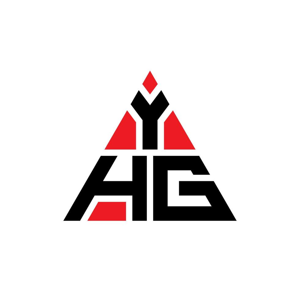 design de logotipo de letra de triângulo yhg com forma de triângulo. monograma de design de logotipo de triângulo yhg. modelo de logotipo de vetor de triângulo yhg com cor vermelha. yhg logotipo triangular logotipo simples, elegante e luxuoso.