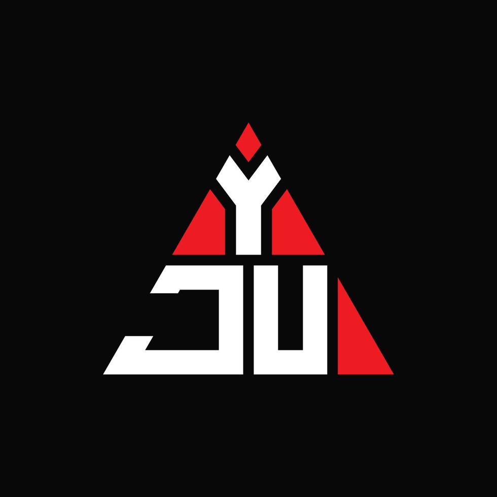design de logotipo de letra de triângulo yju com forma de triângulo. monograma de design de logotipo de triângulo yju. modelo de logotipo de vetor de triângulo yju com cor vermelha. logotipo triangular yju logotipo simples, elegante e luxuoso.