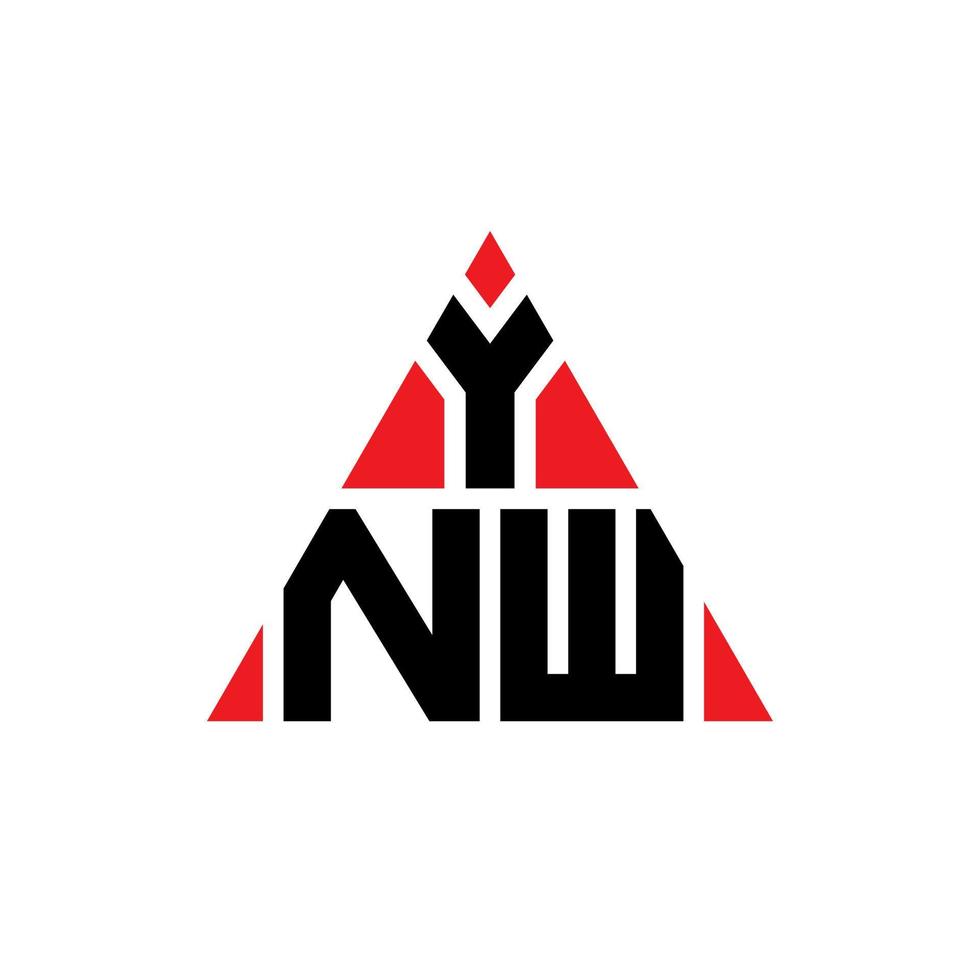 design de logotipo de letra triângulo ynw com forma de triângulo. monograma de design de logotipo de triângulo ynw. modelo de logotipo de vetor de triângulo ynw com cor vermelha. ynw logotipo triangular logotipo simples, elegante e luxuoso.