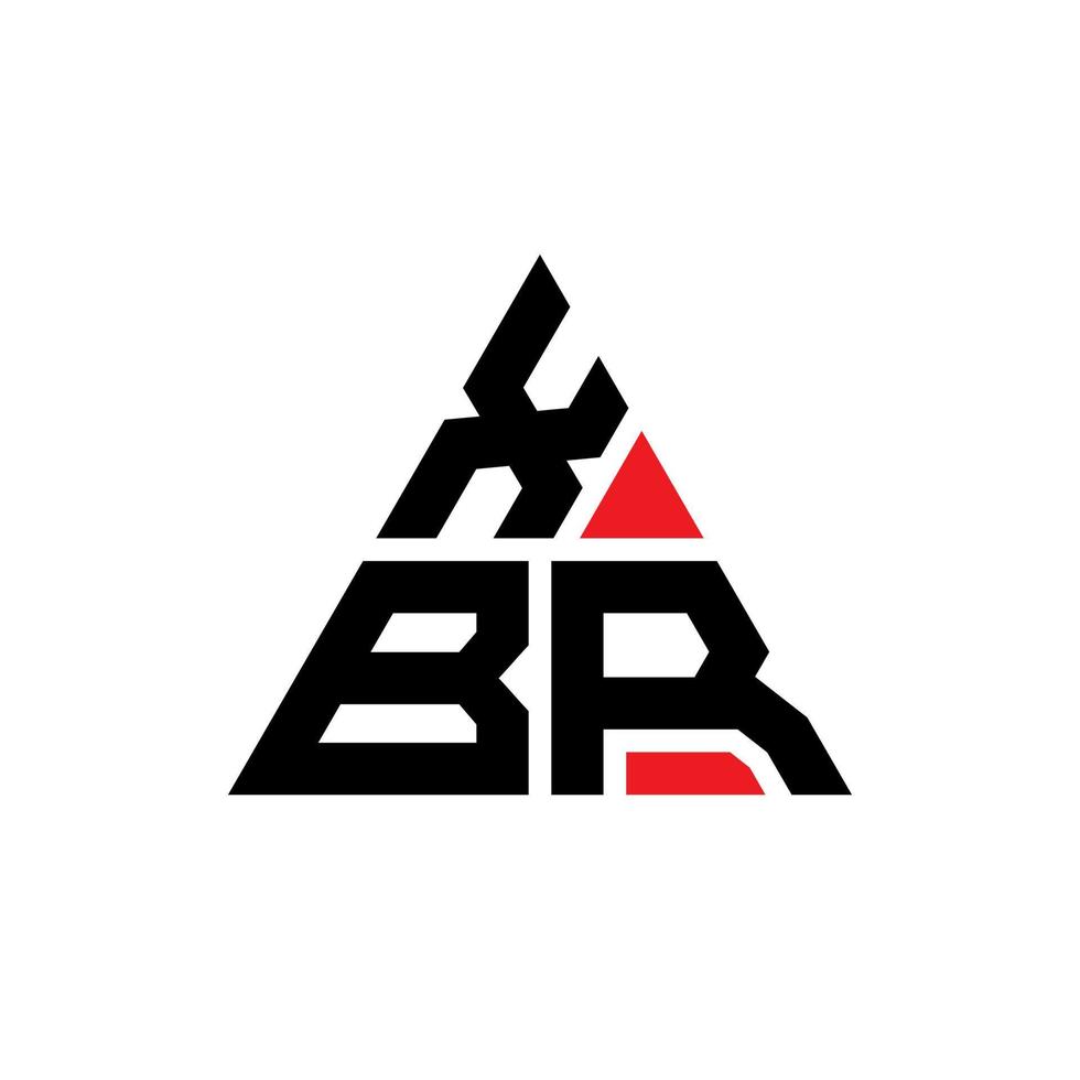 design de logotipo de letra de triângulo xbr com forma de triângulo. monograma de design de logotipo de triângulo xbr. modelo de logotipo de vetor de triângulo xbr com cor vermelha. xbr logotipo triangular logotipo simples, elegante e luxuoso.