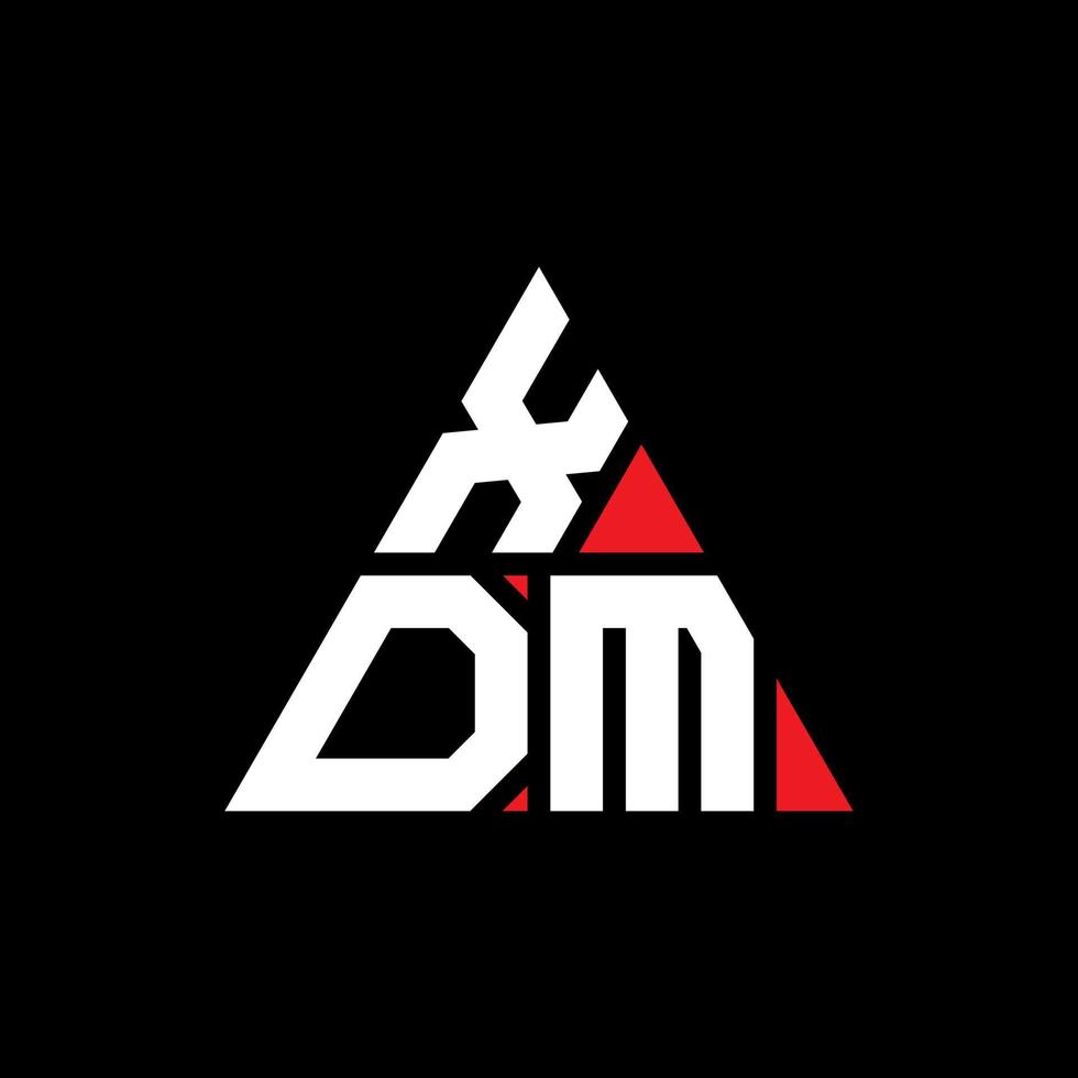 design de logotipo de letra de triângulo xdm com forma de triângulo. monograma de design de logotipo de triângulo xdm. modelo de logotipo de vetor de triângulo xdm com cor vermelha. logotipo triangular xdm logotipo simples, elegante e luxuoso.