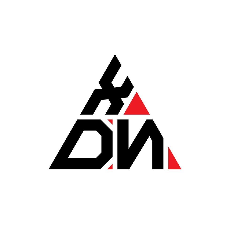 design de logotipo de letra de triângulo xdn com forma de triângulo. monograma de design de logotipo de triângulo xdn. modelo de logotipo de vetor de triângulo xdn com cor vermelha. logotipo triangular xdn logotipo simples, elegante e luxuoso.