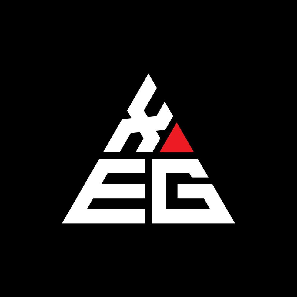 design de logotipo de letra de triângulo xeg com forma de triângulo. monograma de design de logotipo de triângulo xeg. modelo de logotipo de vetor de triângulo xeg com cor vermelha. xeg logotipo triangular logotipo simples, elegante e luxuoso.