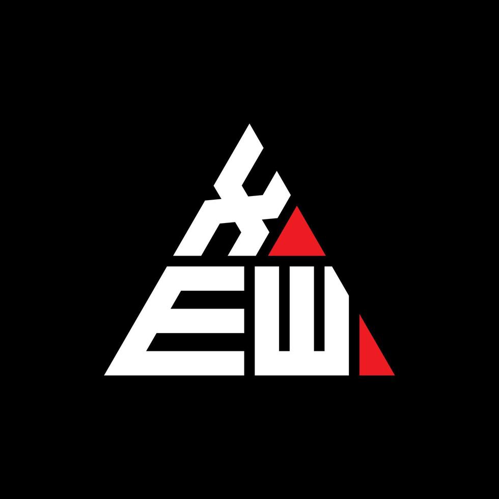 xew design de logotipo de letra de triângulo com forma de triângulo. xew monograma de design de logotipo de triângulo. xew modelo de logotipo de vetor triângulo com cor vermelha. xew logotipo triangular logotipo simples, elegante e luxuoso.