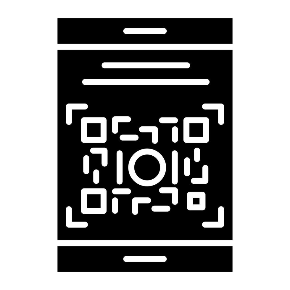 ícone de glifo de código qr vetor