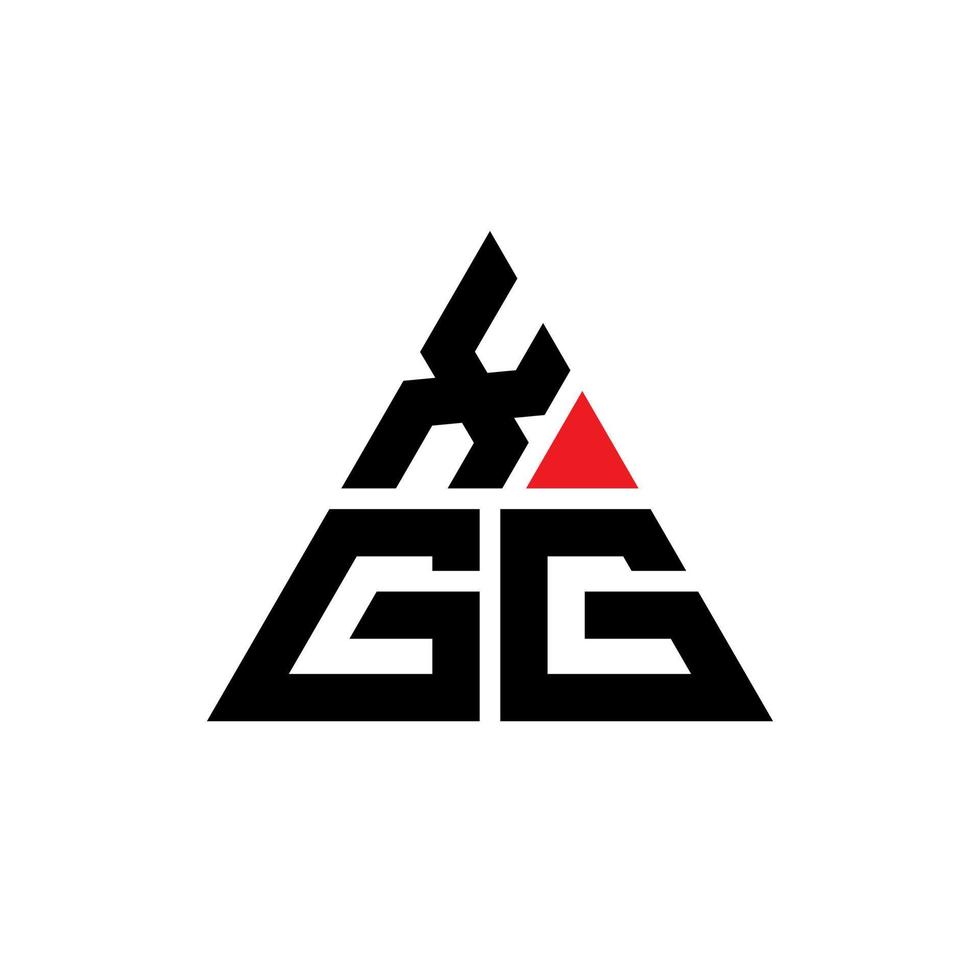 design de logotipo de letra de triângulo xgg com forma de triângulo. monograma de design de logotipo de triângulo xgg. modelo de logotipo de vetor de triângulo xgg com cor vermelha. xgg logotipo triangular logotipo simples, elegante e luxuoso.