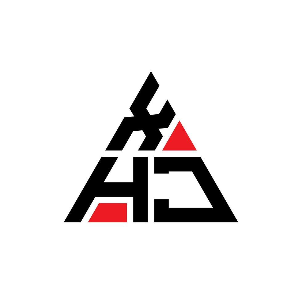 design de logotipo de letra de triângulo xhj com forma de triângulo. monograma de design de logotipo de triângulo xhj. modelo de logotipo de vetor de triângulo xhj com cor vermelha. xhj logotipo triangular logotipo simples, elegante e luxuoso.