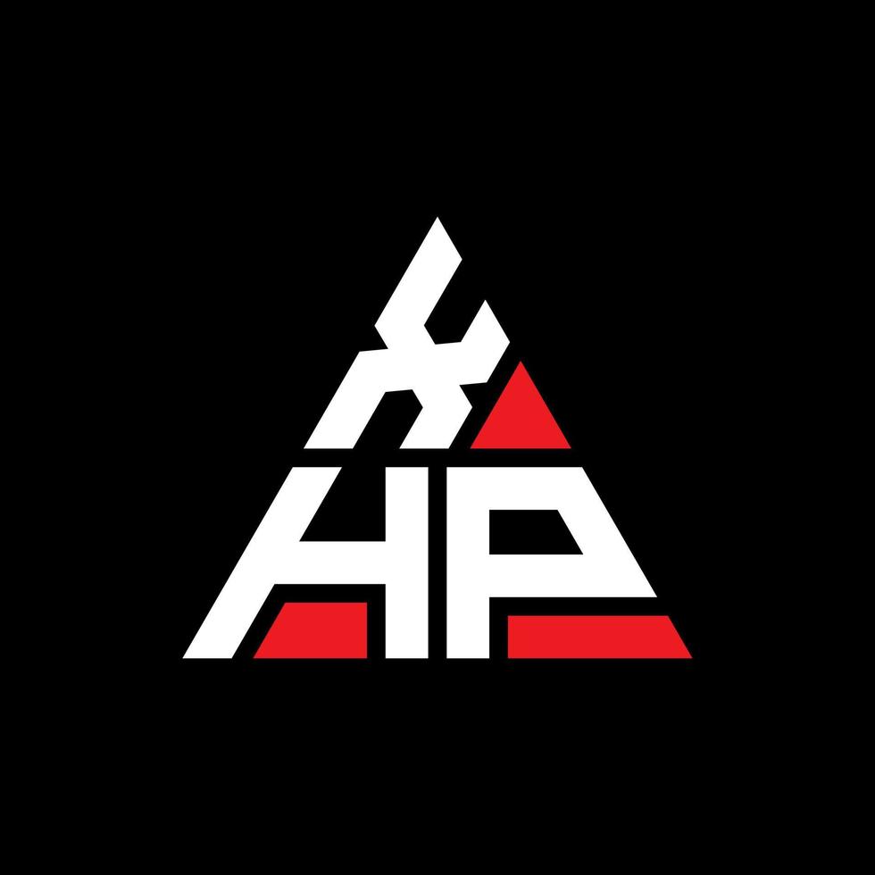 design de logotipo de letra de triângulo xhp com forma de triângulo. monograma de design de logotipo de triângulo xhp. modelo de logotipo de vetor de triângulo xhp com cor vermelha. logotipo triangular xhp logotipo simples, elegante e luxuoso.