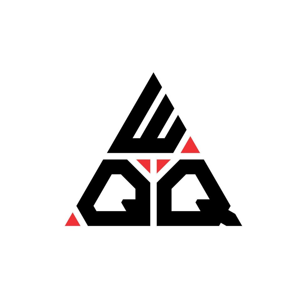 design de logotipo de letra triangular wqq com forma de triângulo. monograma de design de logotipo de triângulo wqq. modelo de logotipo de vetor de triângulo wqq com cor vermelha. logotipo triangular wqq logotipo simples, elegante e luxuoso.