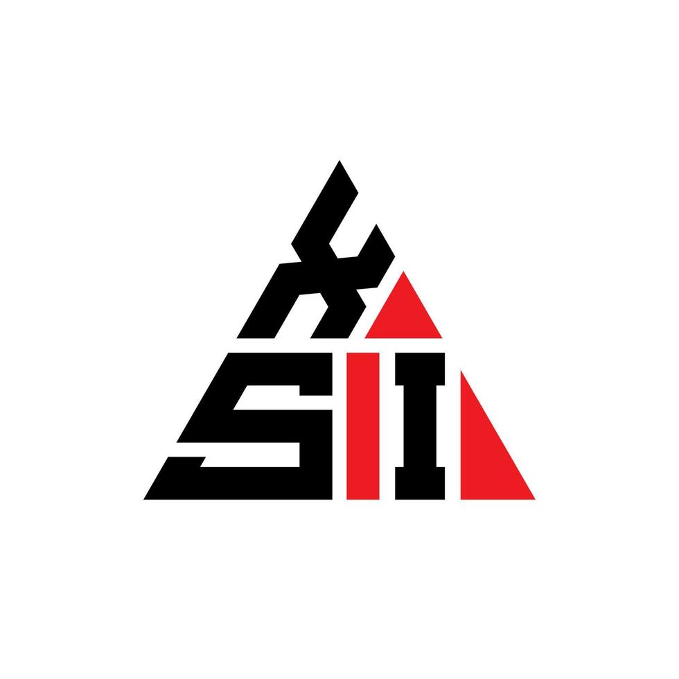 design de logotipo de letra de triângulo xsi com forma de triângulo. monograma de design de logotipo de triângulo xsi. modelo de logotipo de vetor de triângulo xsi com cor vermelha. logotipo triangular xsi logotipo simples, elegante e luxuoso.