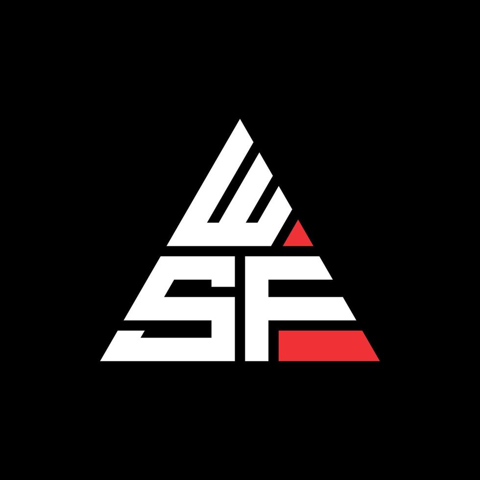 design de logotipo de letra triângulo wsf com forma de triângulo. monograma de design de logotipo de triângulo wsf. modelo de logotipo de vetor de triângulo wsf com cor vermelha. logotipo triangular wsf logotipo simples, elegante e luxuoso.