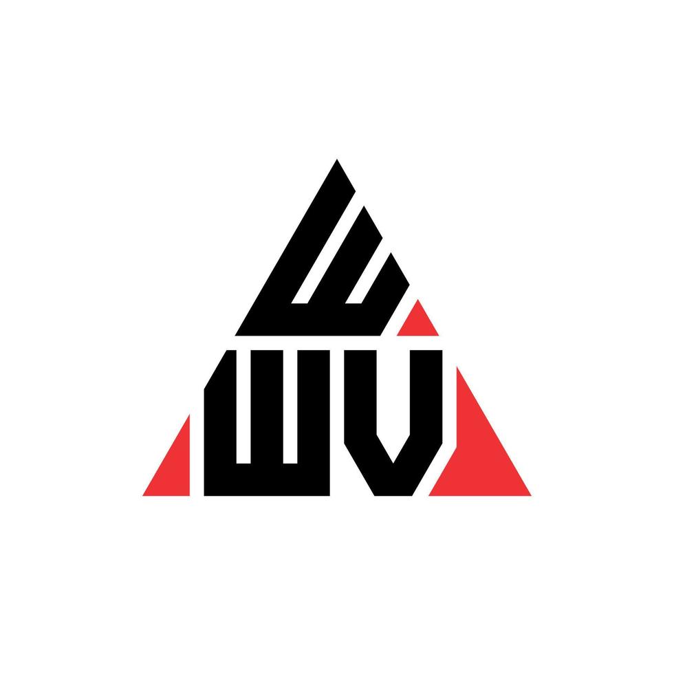 design de logotipo de letra triângulo wwv com forma de triângulo. monograma de design de logotipo de triângulo wwv. modelo de logotipo de vetor de triângulo wwv com cor vermelha. logotipo triangular wwv logotipo simples, elegante e luxuoso.