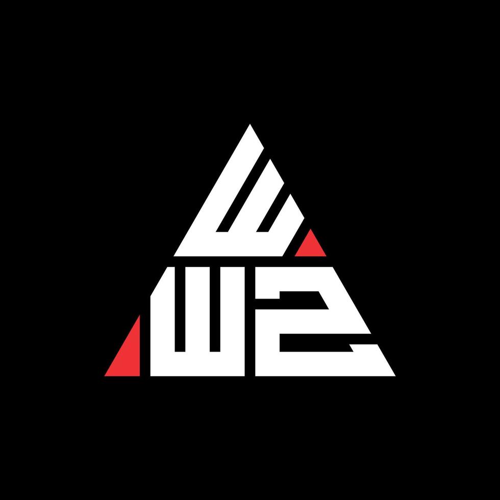 design de logotipo de letra triângulo wwz com forma de triângulo. monograma de design de logotipo de triângulo wwz. modelo de logotipo de vetor de triângulo wwz com cor vermelha. logotipo triangular wwz logotipo simples, elegante e luxuoso.