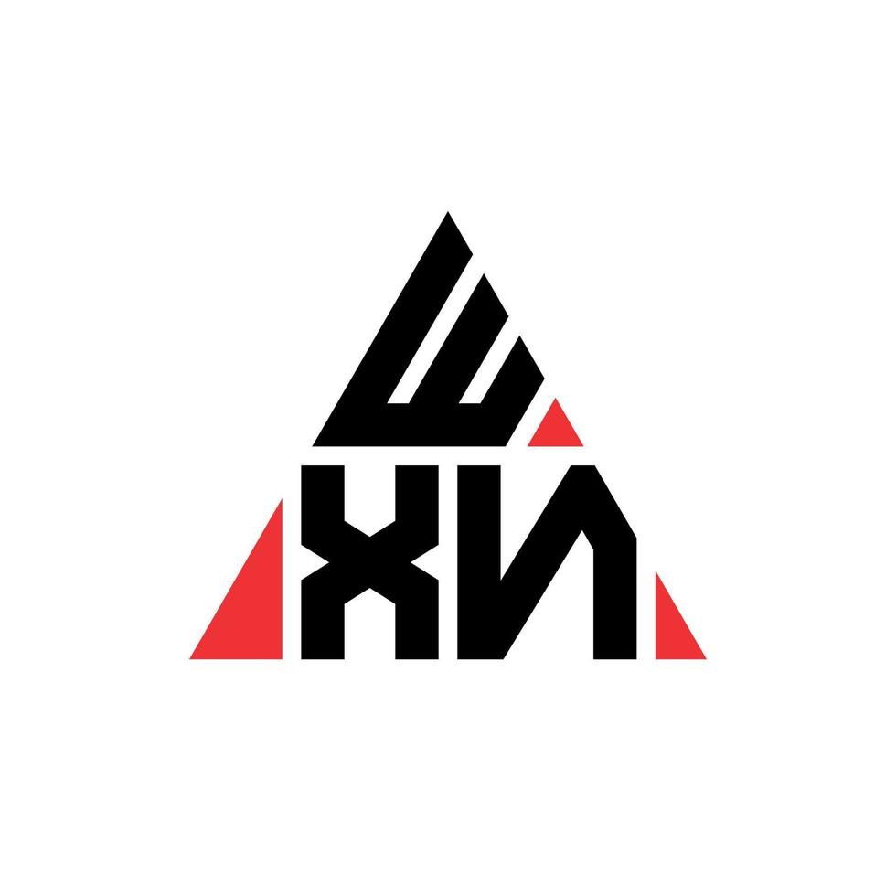 design de logotipo de letra triângulo wxn com forma de triângulo. monograma de design de logotipo de triângulo wxn. modelo de logotipo de vetor de triângulo wxn com cor vermelha. logotipo triangular wxn logotipo simples, elegante e luxuoso.