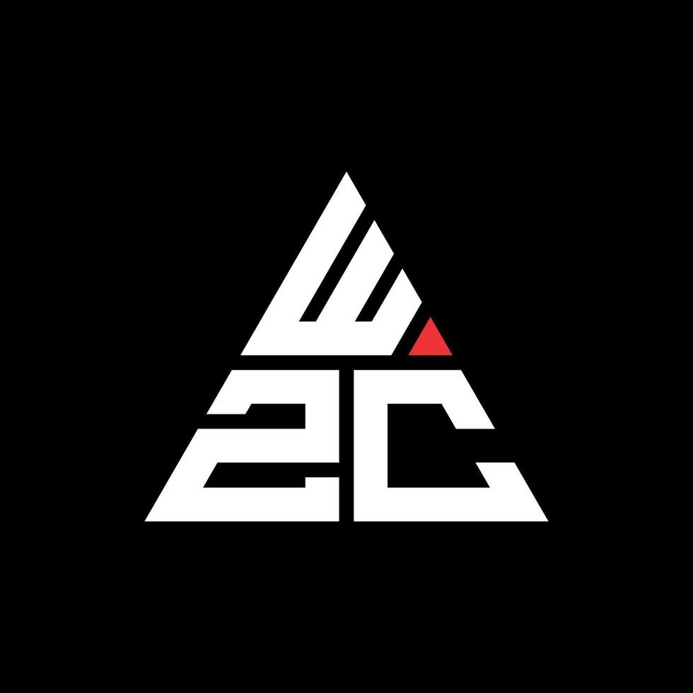 design de logotipo de letra triângulo wzc com forma de triângulo. monograma de design de logotipo de triângulo wzc. modelo de logotipo de vetor de triângulo wzc com cor vermelha. logotipo triangular wzc logotipo simples, elegante e luxuoso.
